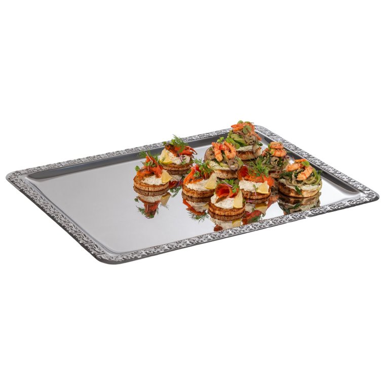 Buffet Platte SCHÖNER ESSEN 50 x 36 cm Edelstahl