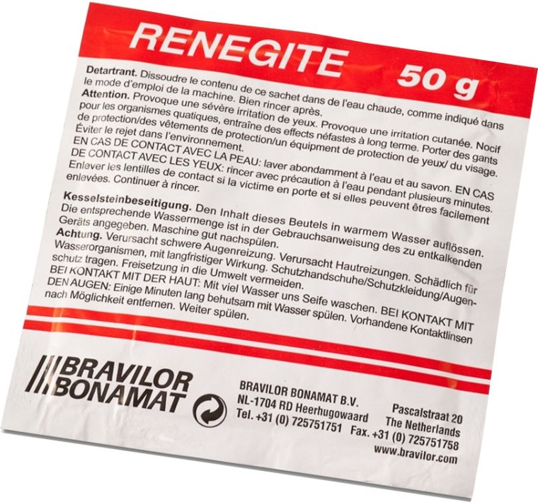 Renegite, Entkalker, bestehend aus: 1 Umkarton a' 4 Karton je 15 Beutel
