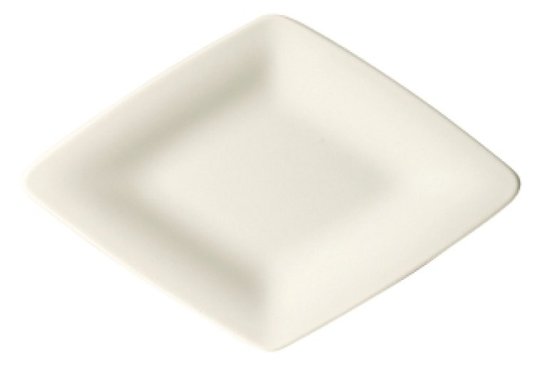 Teller flach Raute 10 cm creme Raffinesse Porzellan