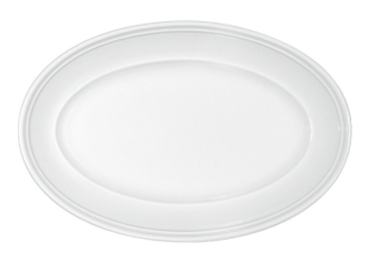 Servierplatte oval steile Fahne 32 cm weiß Come4Table