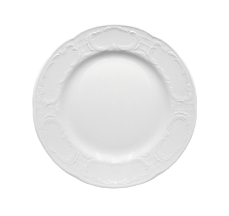 Teller flach steile Fahne 5714/19 cm weiß Mozart Porzellan