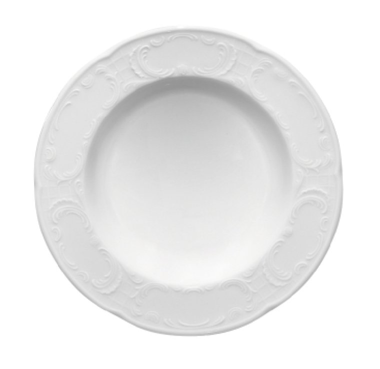 Teller halbtief flach Fahne 5719/20 cm weiß Mozart Porzellan