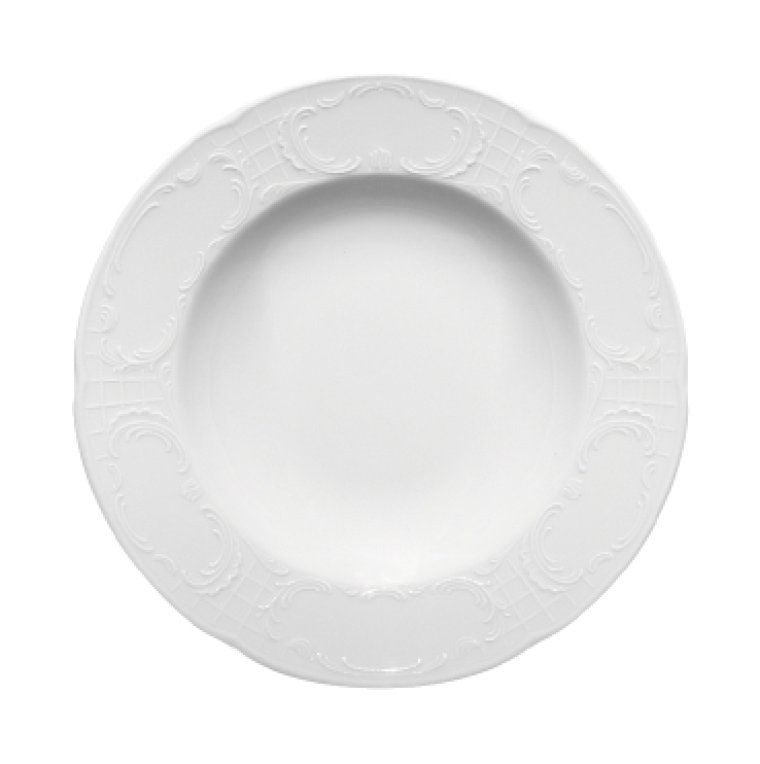 Teller tief steile Fahne 5714/23 cm weiß Mozart Porzellan