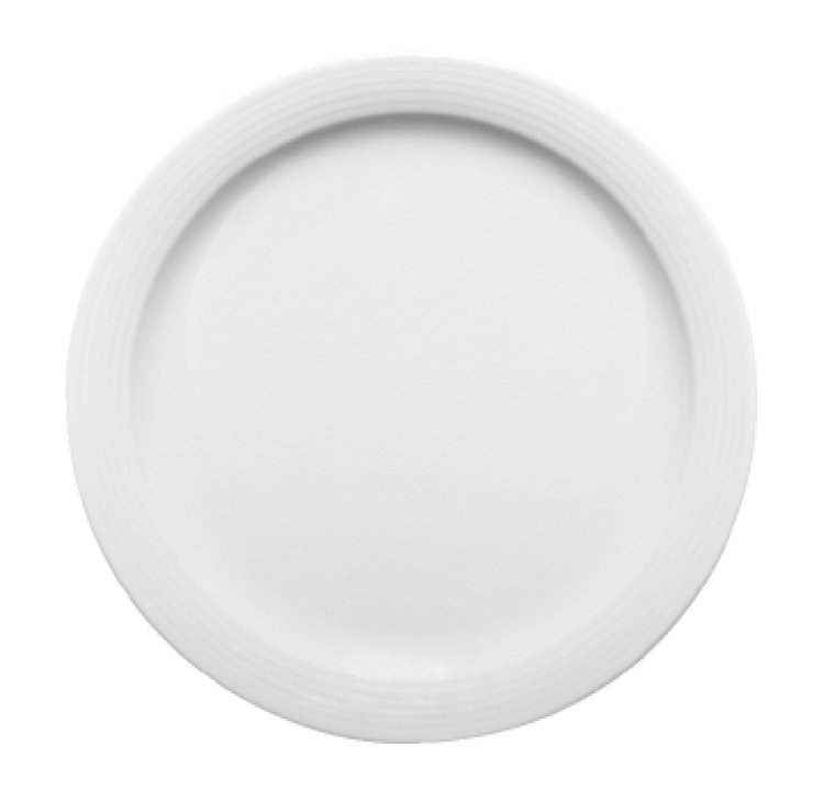 Teller flach schmale Fahne 8049/25 cm weiß Dialog Porzellan