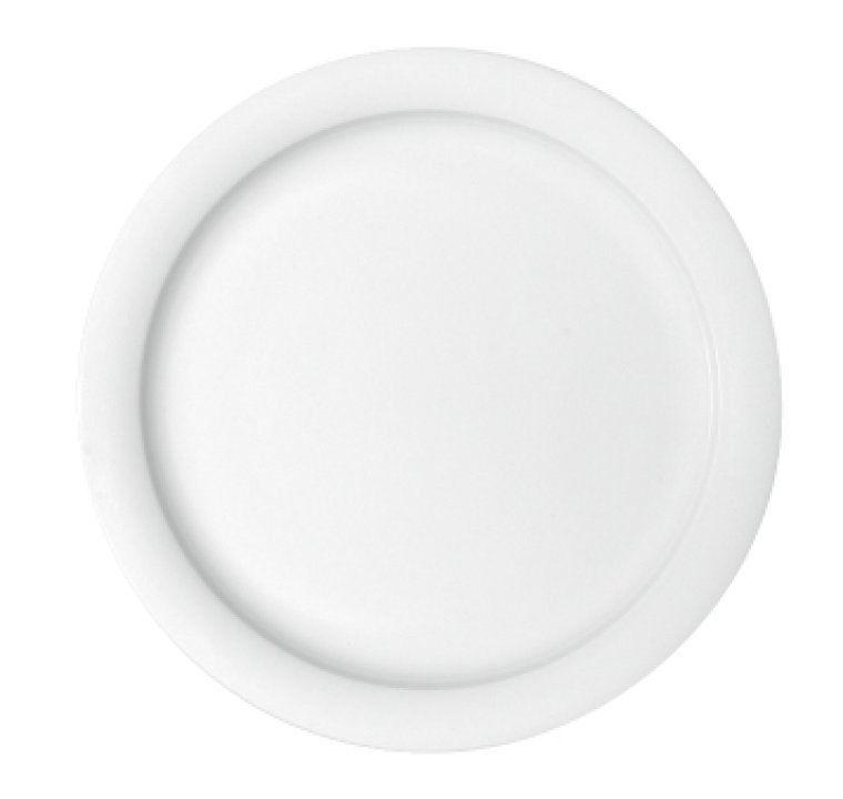 Teller flach mit schmaler Fahne 25 cm weiß Dimension Porzellan