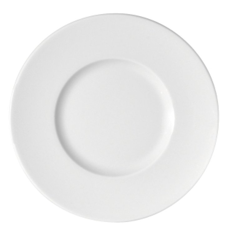 Teller flach breite Fahne 24 cm weiß Maitre Porzellan