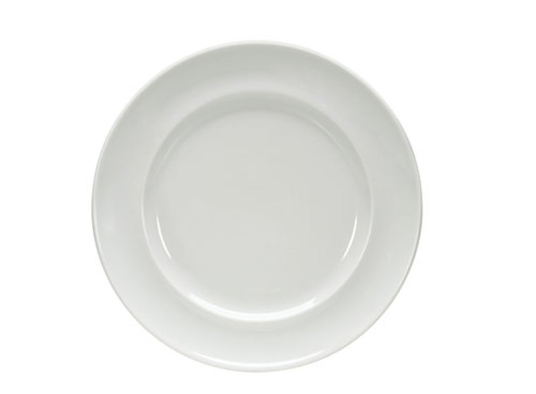 Teller flach schmale Fahne 28 cm weiß Enjoy Porzellan