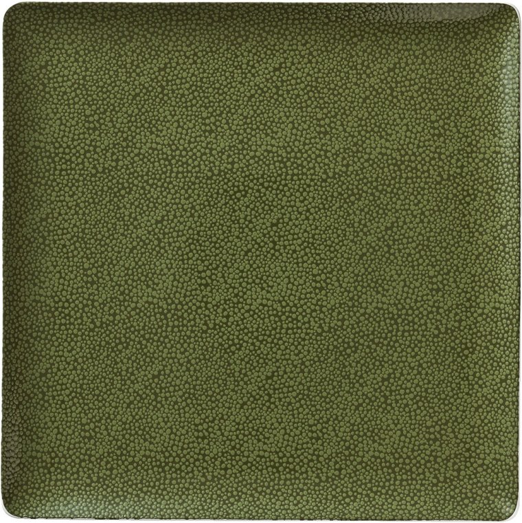 Teller flach quadratisch coup 9 x cm Pearls Greens Porzellan
