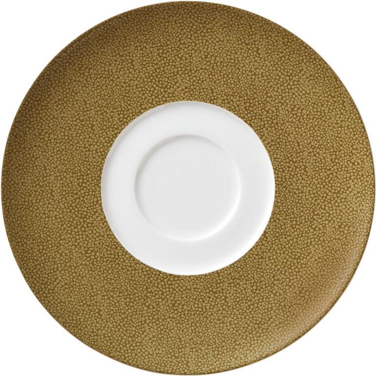 Untertasse rund mit Doppelspiegel 16 cm Pearls Olive Porzellan