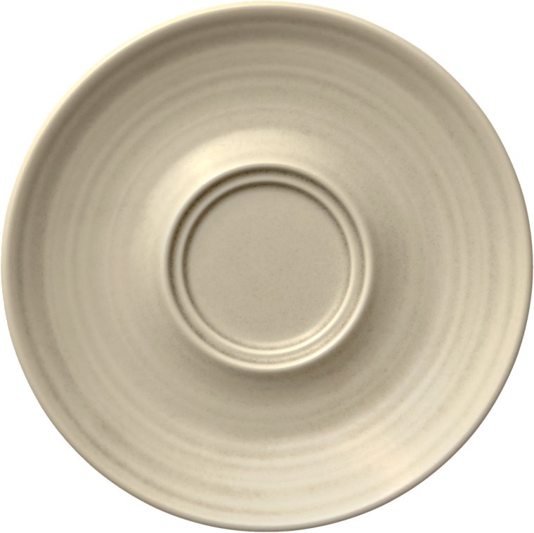Untertasse rund mit Doppelspiegel Struktur 16 cm Country House Sand Porzellan