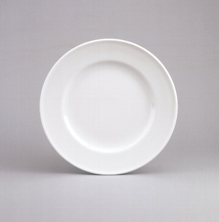 Teller flach Fahne B 21 cm weiß Form 98 Porzellan