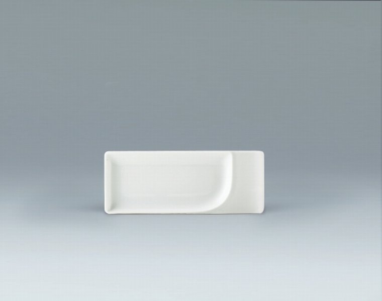 Platte rechteckig Fahne 20 x 8 cm weiß Fine Dining 900 Porzellan