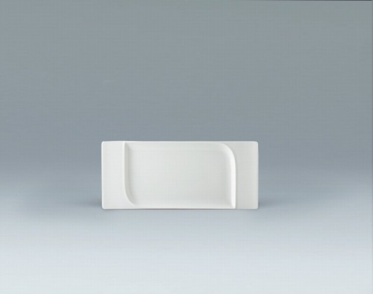 Platte rechteckig Fahne 36 x 16 cm weiß Fine Dining 900 Porzellan