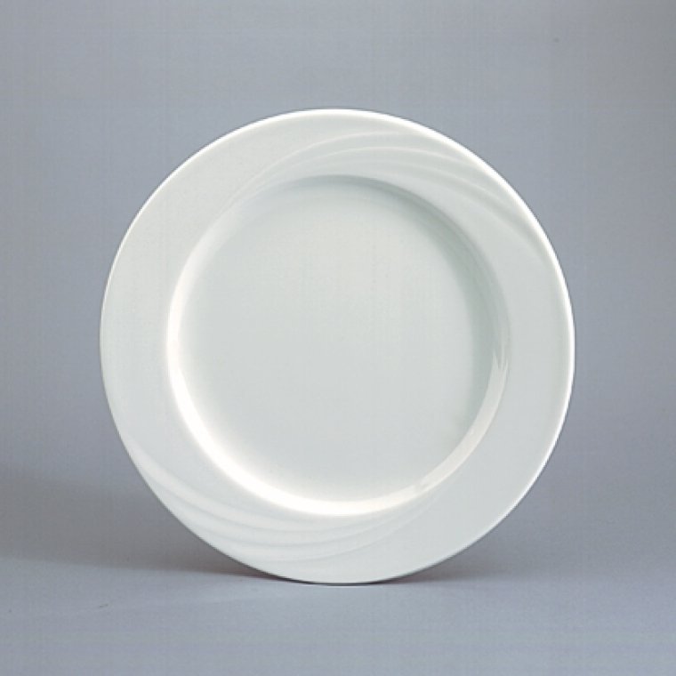 Teller flach Fahne 20 cm weiß, Donna Porzellan