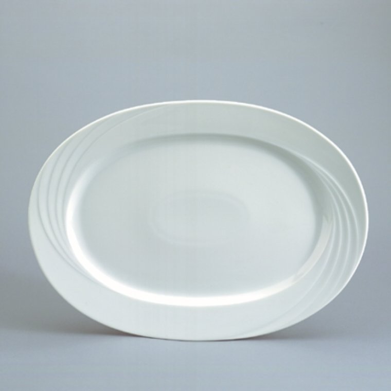 Platte Fahne 26 cm weiß, Donna Porzellan