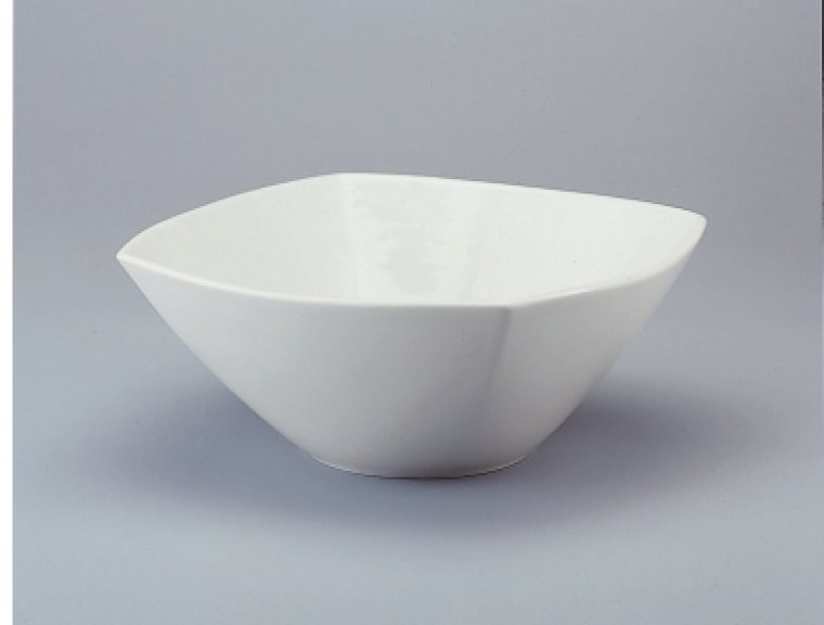 Salat eckig hoch 35 cm weiß Event Porzellan