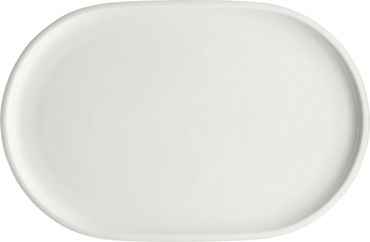 Platte coup oval 23 x 16 cm weiß Shiro Porzellan
