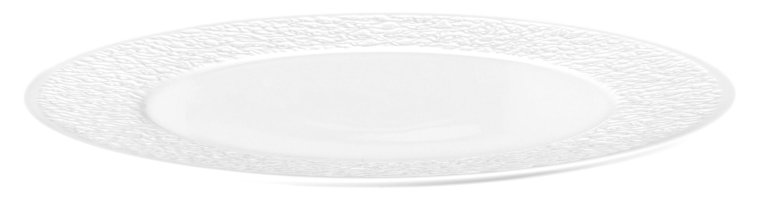 Teller flach 33 cm Relief schmal NORI weiß