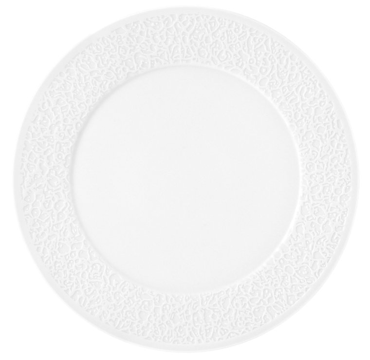 Teller flach 33 cm Relief schmal NORI weiß