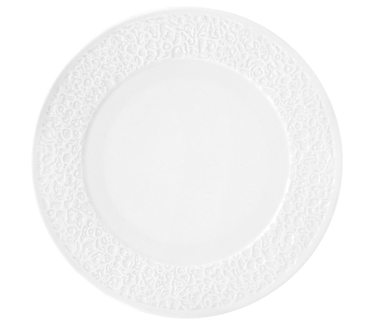 Teller flach 28 cm Relief schmal NORI weiß