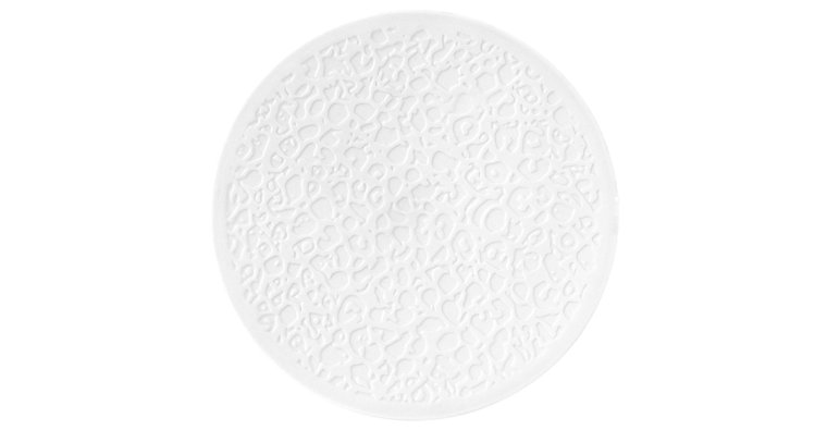 Servierpodest 16 cm Relief NORI weiß