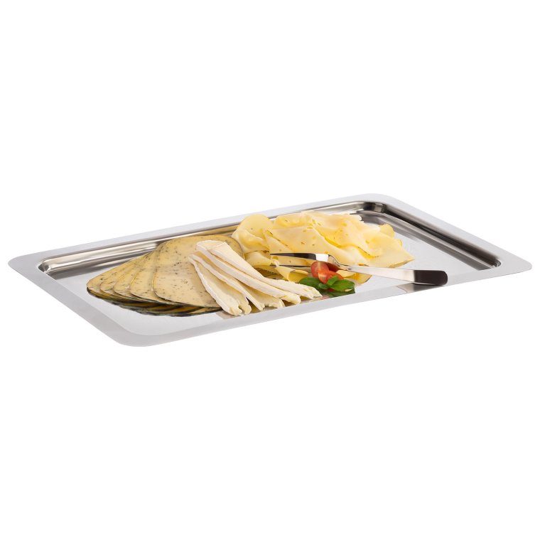 Buffet Platte PROFILINE GN 1/1 breiter Rand glatt 530 x 325 mm Edelstahl