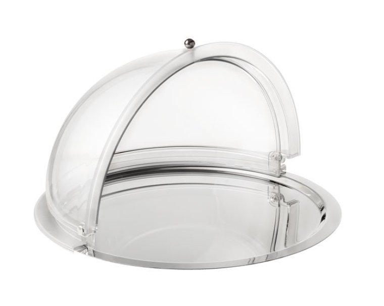 Buffet-Set 2-teilig Edelstahl rund 38 cm Transparent