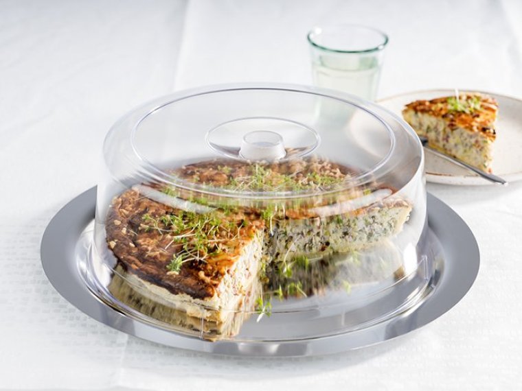 Buffet Platte FINESSE Ø 38 cm mit Haube 10 Edelstahl