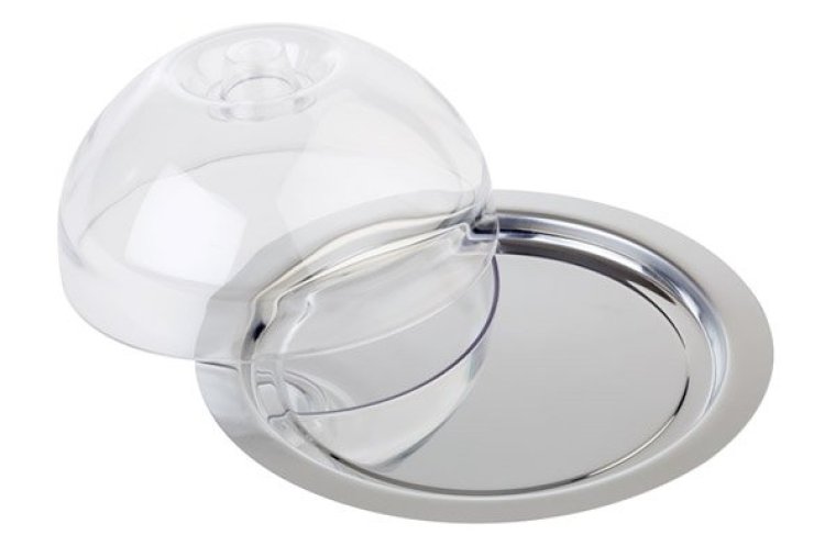 Buffet Platte FINESSE Ø 22 cm mit Abdeckhaube ohne Griffe Edelstahl