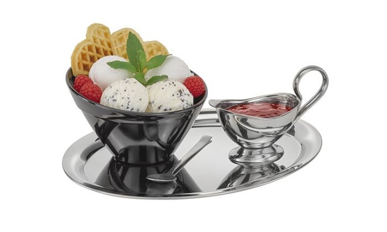 Serviertablett KAFFEEHAUS 29 x 22 cm Edelstahl
