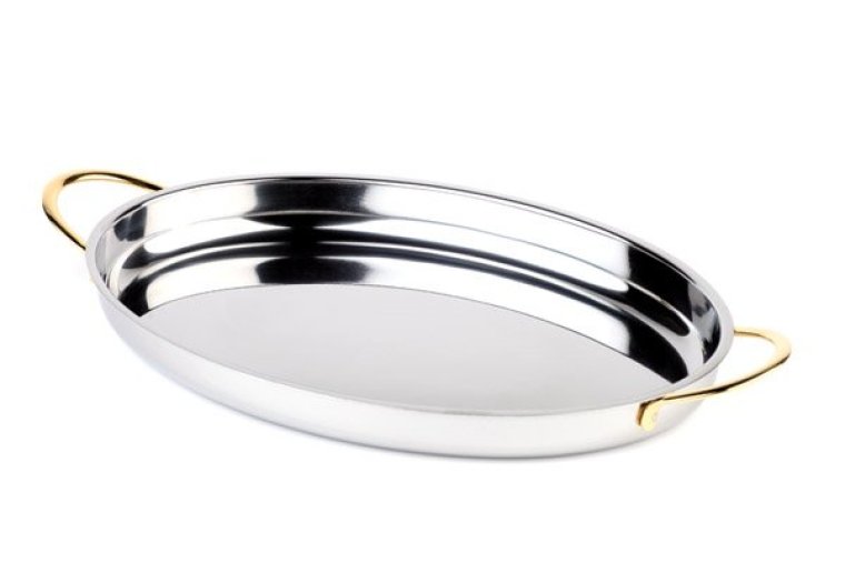 Servierpfanne oval 26,5 x 19,5 cm Edelstahl