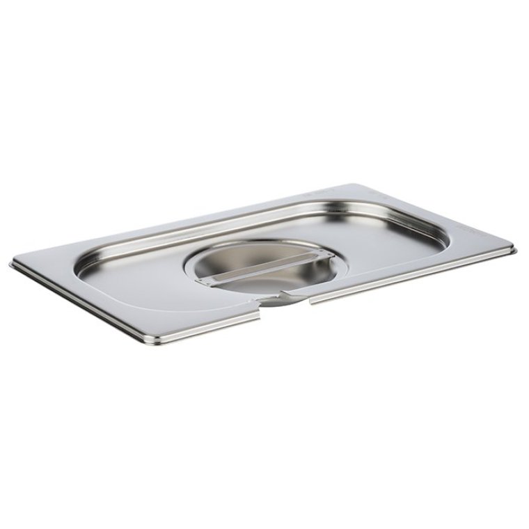 GN Deckel Edelstahl mit Löffelaussparung 1/4 265 x 160 mm