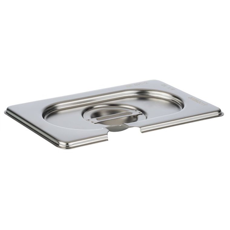 GN Deckel Edelstahl mit Löffelaussparung 1/9 175 x 105 mm
