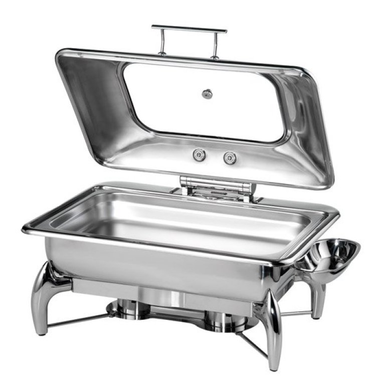 Chafing Dish GLOBE GN 1/1 Glasdeckel 665 x 440 mm Edelstahl
