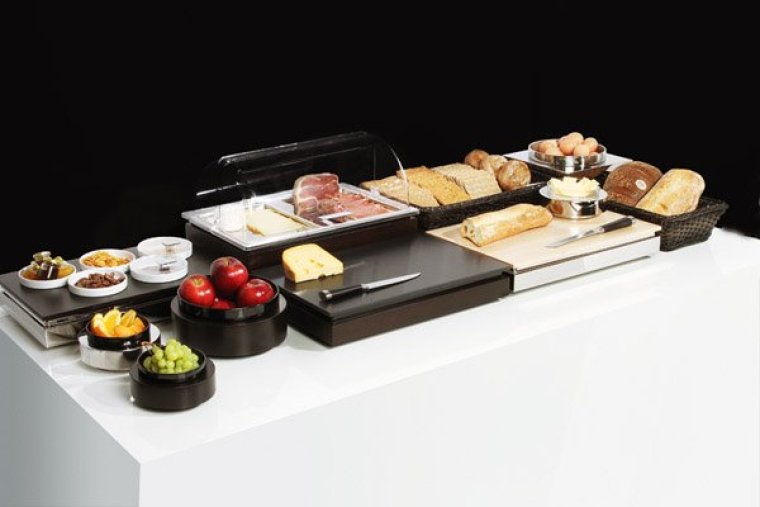 Buffet Set FRAMES Wenge GN 1/1 mit Haube 530 x 325 mm Edelstahl