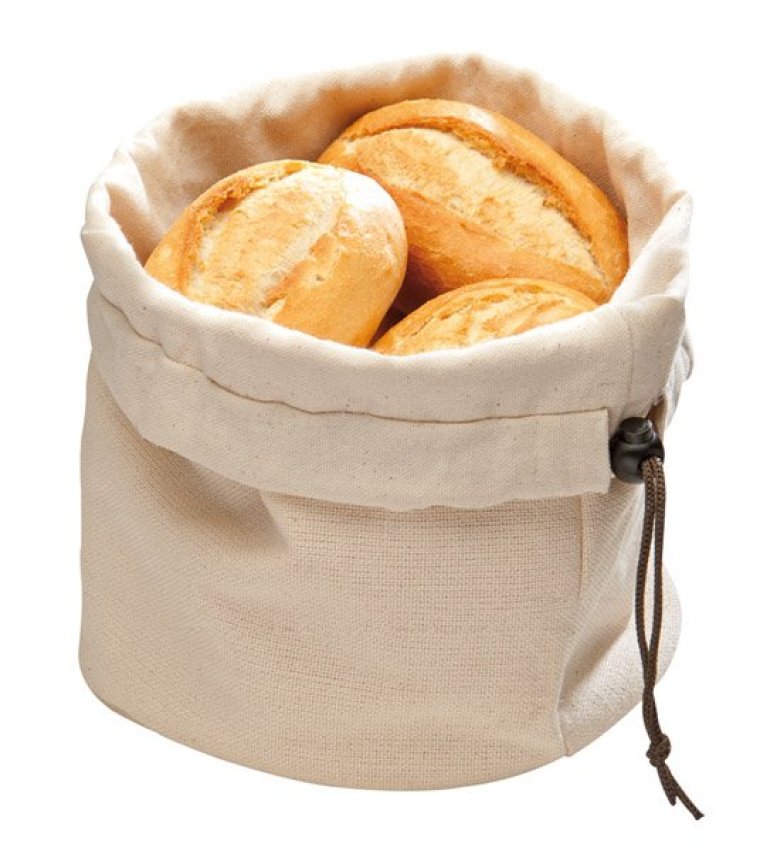 Brottasche Ø 20cm mit Kirchkernkissen beige
