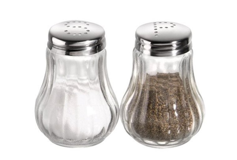 Salz und Pfefferstreuer geriffelte Ausführung, 2er Set 50 x mm Glas