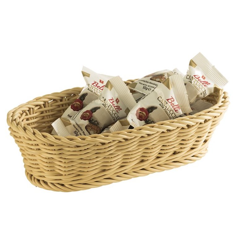 Baguette Korb oval 28 x 16cm beige