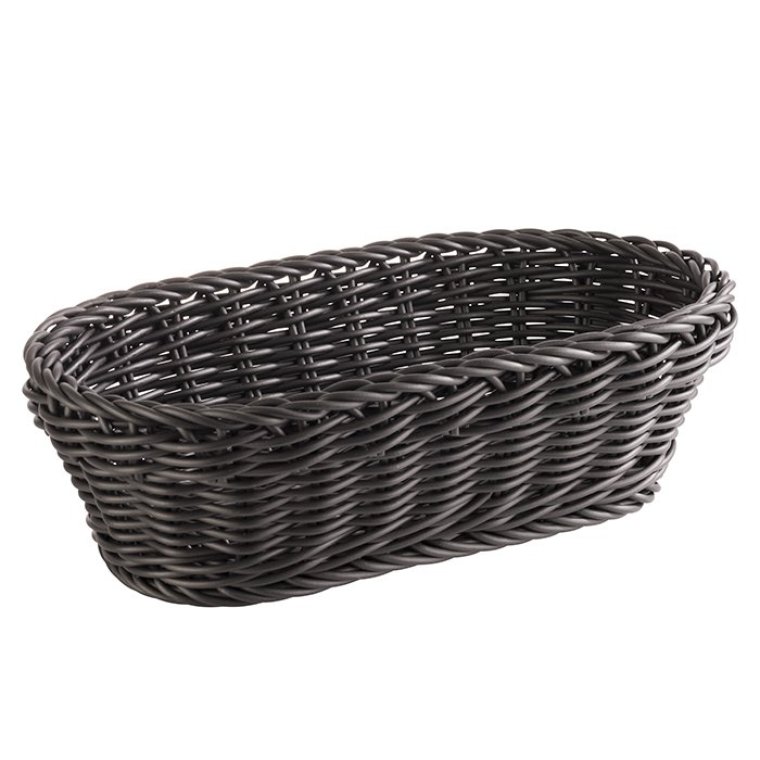 Baguette Korb oval 28 x 16cm schwarz