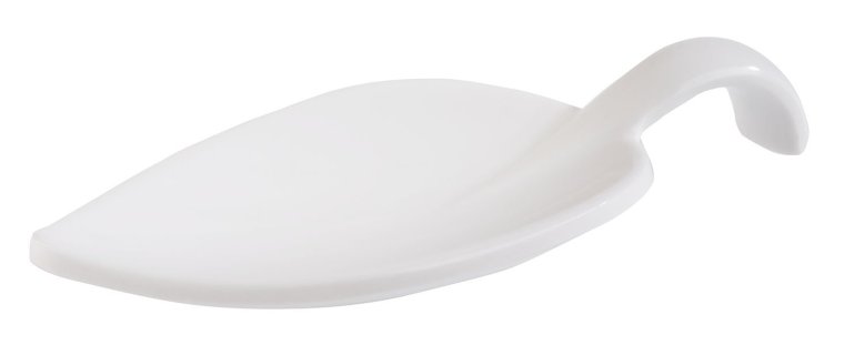 Fingerfood-Löffel -LEAF- weiß, Melamin 100 x 45 mm