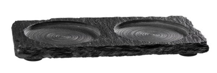 Naturschieferplatte/Untersetzer mit 2 Absätzen Ø 6cm