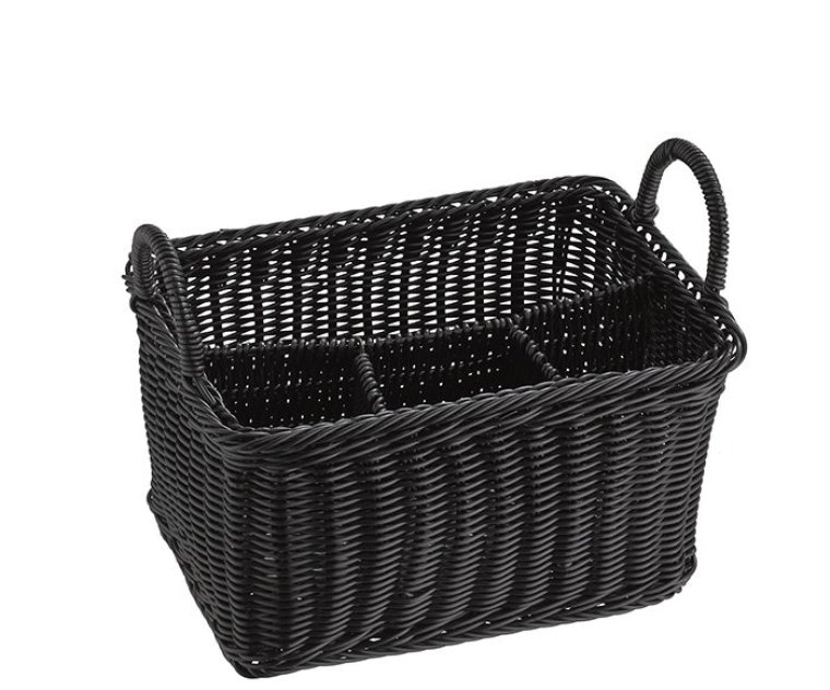 Besteck-Korb -ECONOMIC- schwarz 260 x 180 mm