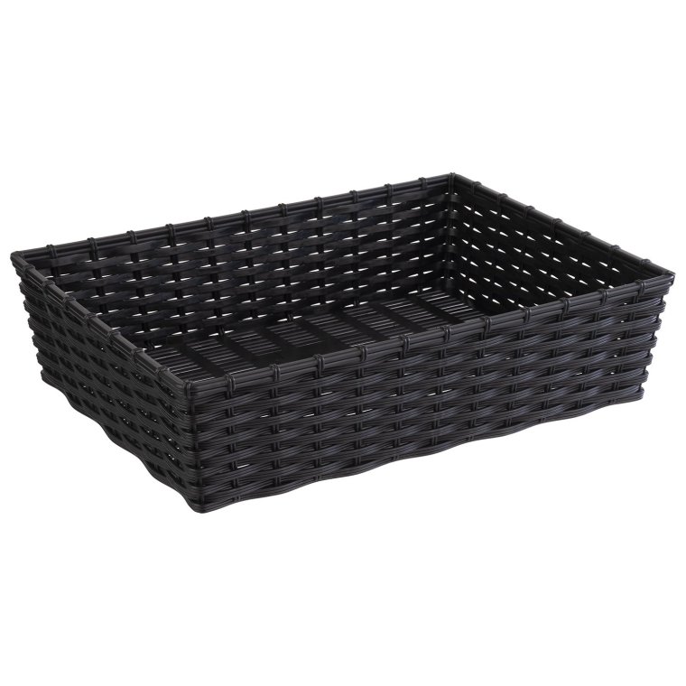 Korb -WICKER-LOOK- schwarz 39,5 x 29,5 cm