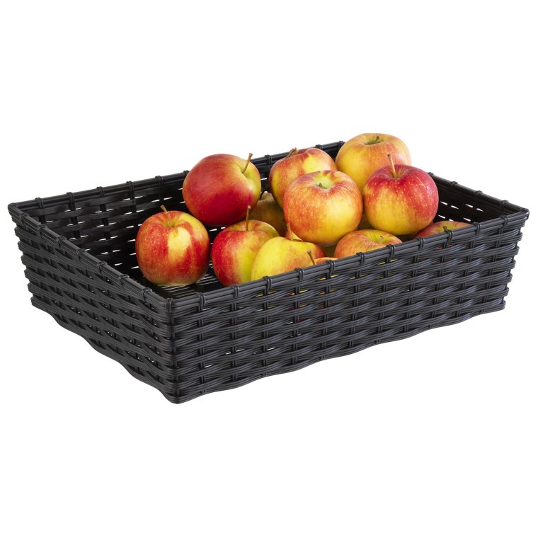 Korb -WICKER-LOOK- schwarz 39,5 x 29,5 cm