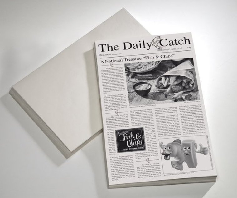 Wachspapier -SNACK HOLDER- Motiv Zeitung 500er Pack 420 x 250 mm
