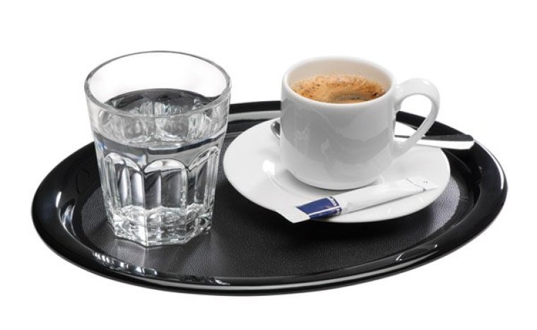 Serviertablett -KAFFEEHAUS- schwarz 260 x 200 mm