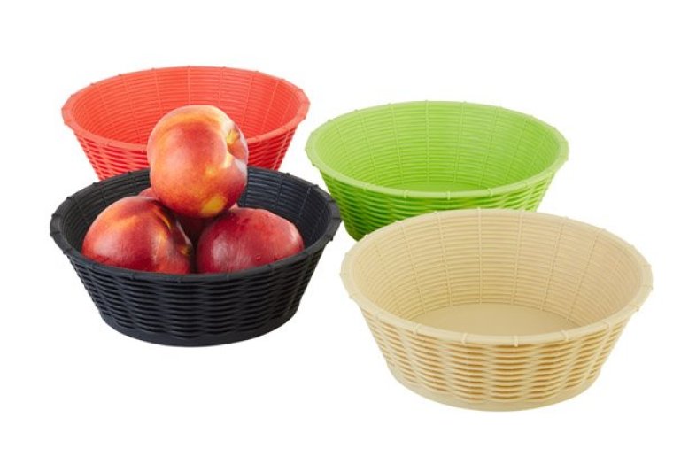 Brot- und Obstkorb WICKER-LOOK rund, schwarz 200 x mm