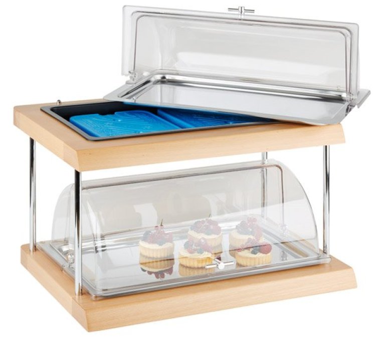 Kühltablett Buffet-Vitrine Doppeldecker GN 1/1 600 x 410 mm