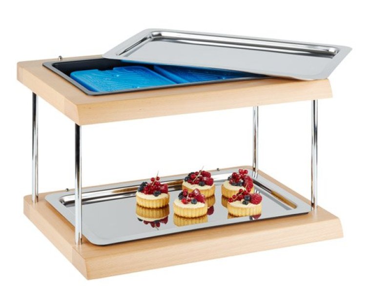 Kühltablett Buffet-Vitrine Doppeldecker GN 1/1 600 x 410 mm