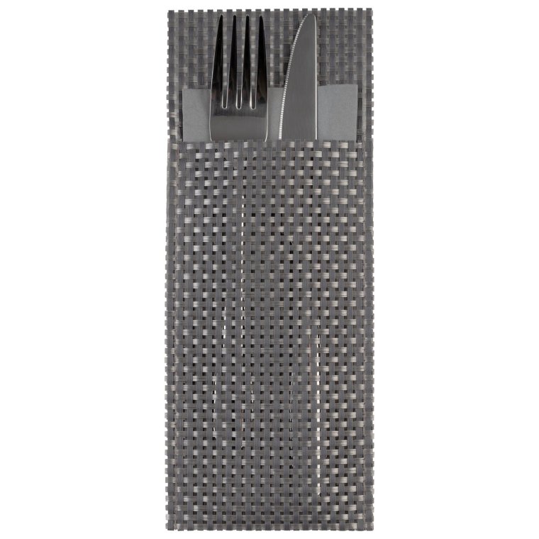 Servietten- und Bestecktaschen silvergrau 6er Pack 240 x 90 mm